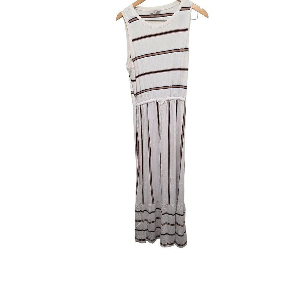 Loft Outlet Womens Sleeveless Striped Maxi Dress M